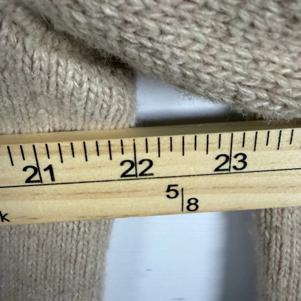Eddie Bauer Cardigan Sweater Long 3X Tan Camel Lambswool Angora Shawl Collar Ski - Picture 10 of 10